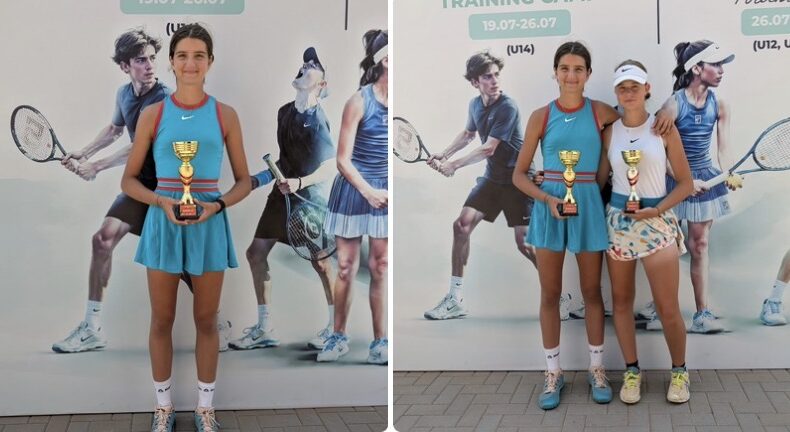 Eva Iancu, componentă a echipei Professional Tips Tennis Training, finalistă în proba de dublu la turneul Regata Junior Trophy din Republica Moldova.