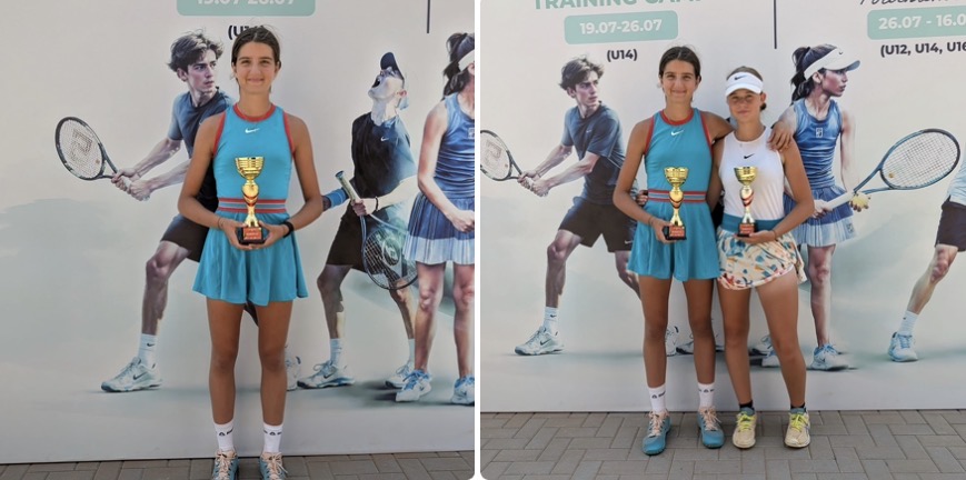 Eva Iancu, componentă a echipei Professional Tips Tennis Training, finalistă în proba de dublu la turneul Regata Junior Trophy din Republica Moldova.